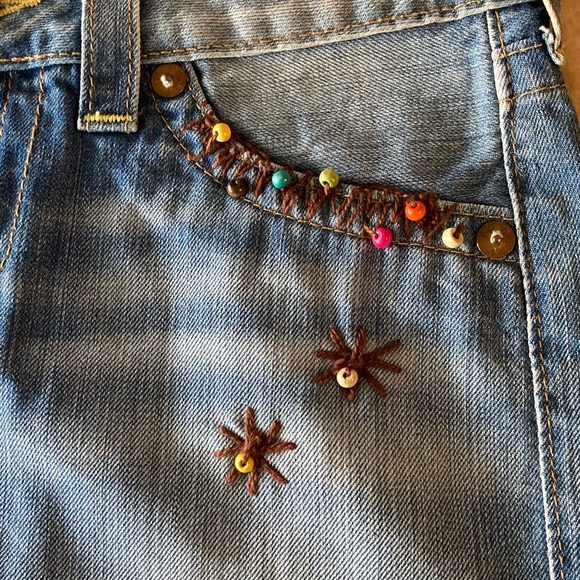 True Religion Women’s Mandy Mini Skirt Hand Beaded - Picture 10 of 14